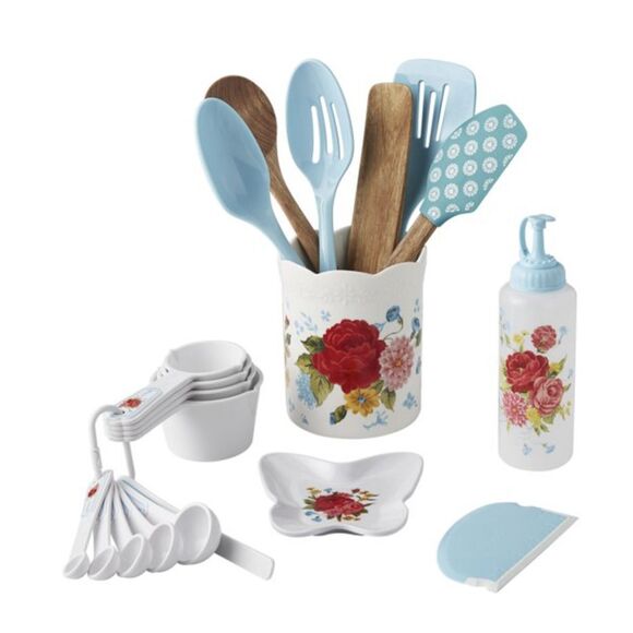 Pioneer Woman 20-Piece Kitchen Gadget Set Sweet Rose Floral GIFT NEW - Picture 1 of 7